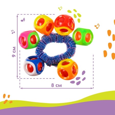 Little ratio - bracelet "On the handle No. 4", 6 bells, color mix-3