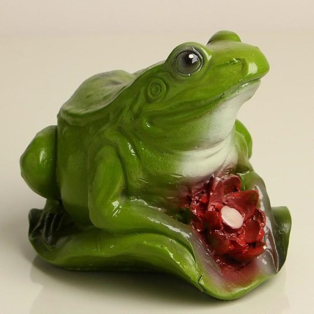 Garden figure "Frog with lotus" Malaya 18x18cm-6