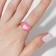 Amore ring heart, pink in gold, dimensionless