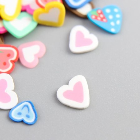 Decor for creativity plastic "heart" (set 90 pcs) from 0.7 to 0.4 cm-1