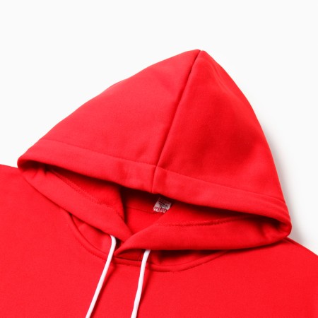 Male sweatshirt is laid down, the color is red, size 56-6