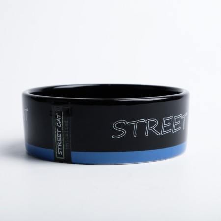 Ceramic bowl "Black cat" 300 ml 12.5 x 4.5 cm, black and blue-3