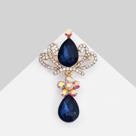 Brooch "Empress" with a suspension, the color is blue-white in gold-2