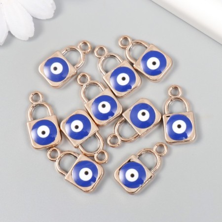 Decor for creativity plastic for metal "Lacking from the evil eye" gold 1.2x0.3x2.3 cm-2