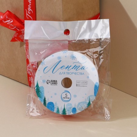 Decorative satin ribbon “Happy New Year and Merry Christmas!”, 2 cm × 5 m-2