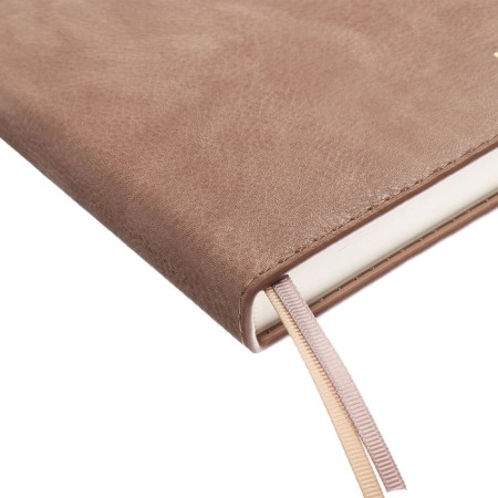 Dated 2025 diary, Escalada, A5+ 176 sheets, integral cover, artificial leather, foil embroidery, lies, block 80 g/m2, beige-3