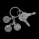 Key keychain, metallic, amulet of "luck" 9 x 2.5 cm