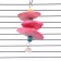 A toy for birds with a carapace carapace and beads, 14 x 6 cm, pink