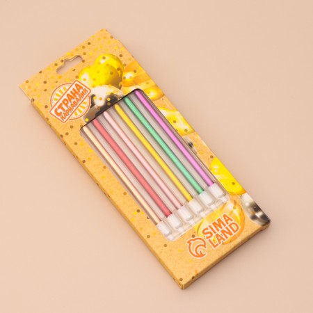 Candles in the cake of cocktail "Shain", 10 cm, 18 pcs, metallic-2