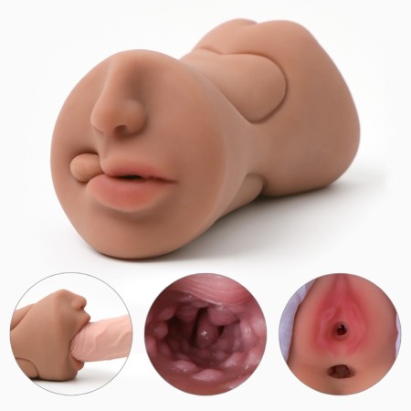 Masturbator Oka-hips 3 in 1, super realistic, dark-3