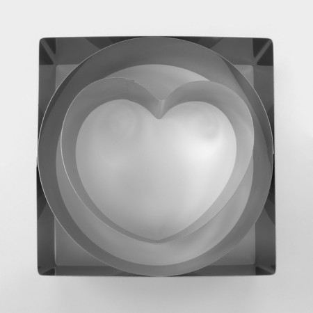 A set of baking forms and calculation “Circle, square, heart”, 20 x 20 x 8.5 cm, 3 pcs-4