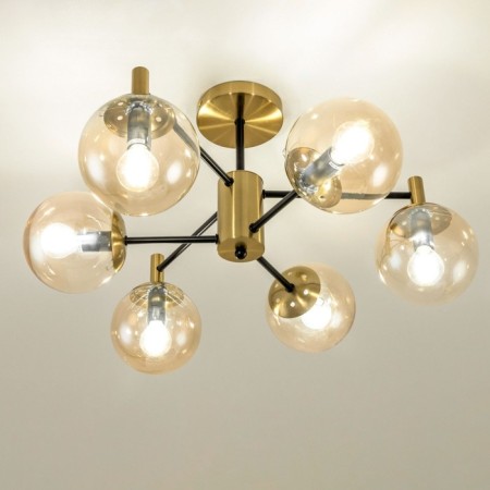 Catilux Catilux chandelier CL143163 54x54x30 cm, 6x40W, E14, brown color-4