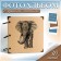 Photo album on rings 30 sheets "Graphic elephant" Black sheets 18.5x18.5 cm