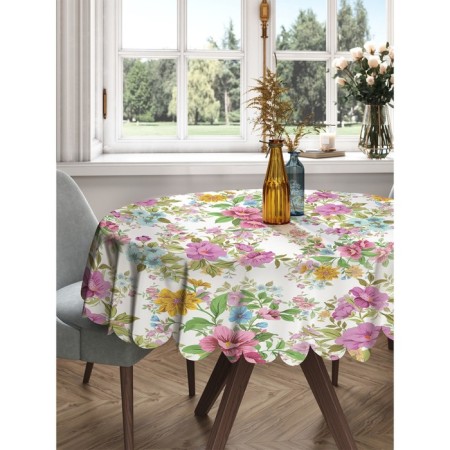 Tablecloth on the table "sea of ​​flowers", round, Saten, d = 150 cm