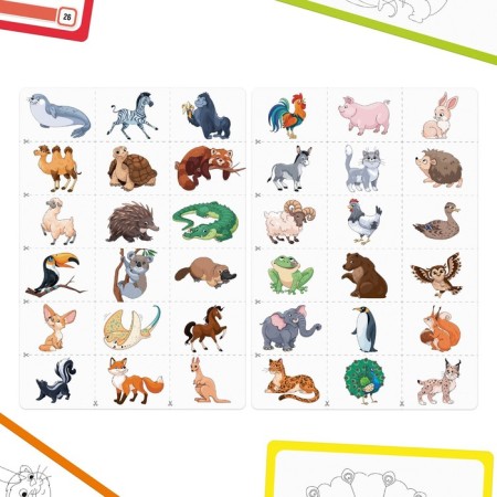 Neuropsychological set "Smokes. Animals. According to the Poppelreiter method ", chips, 16 cards, 3+-3