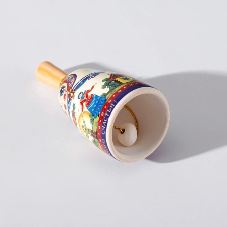 A bell with a pen "Matryoshka" 8 cm, small, ceramics,-3