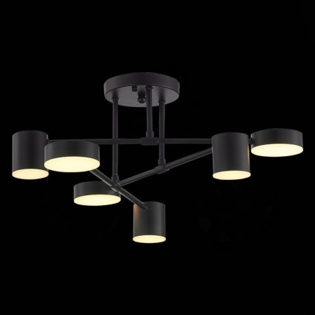 Ceiling EVOLUCE lamp. Sle201042-06. Nobel. 6x7 W, LED, 4000K, 3024 LM, 57x57x25 cm, black color-5