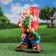 Garden figure "Gnome with zucchini" red, 23x21x36cm