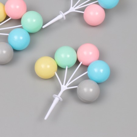 Decor for creativity plastic "Bound of balloons - pastel" set 5 pcs 13.5 cm-2