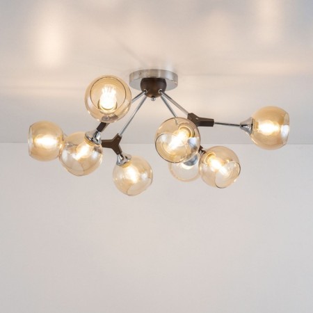 Ceiling chandelier Citilux "Til" CL138185, 80x80x30 cm, 8x60W, E27, brown color-2