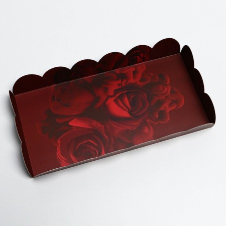 Cookie box, confectionery packaging with PVC lid, "roses", 10.5 x 21 x 3 cm-3