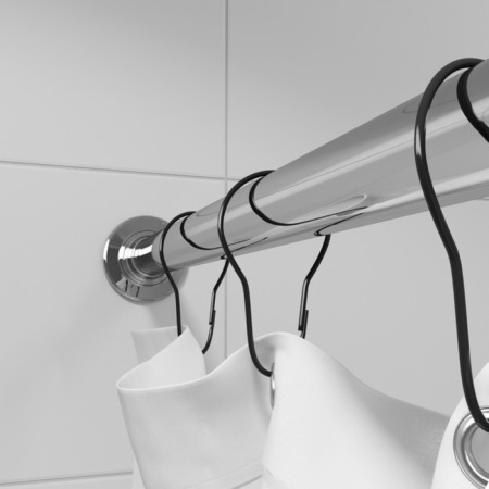 A set of rings for curtains in the bathroom IDDIS Rinmbl0i15, 12 rings, oval, black-2
