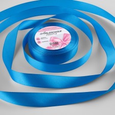 Satin tape, 20 mm × 23 ± 1 m, azure color