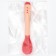A spoon for feeding, thermal sensitive, red-beige color