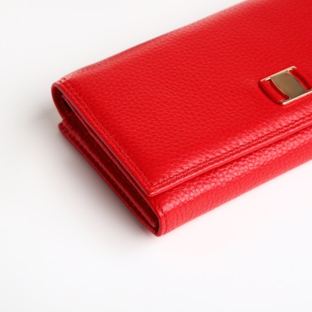 Women's wallet on magnet, red color-2