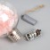 Christmas ball "Pink flowers", batteries, 5 LED, glow warm white
