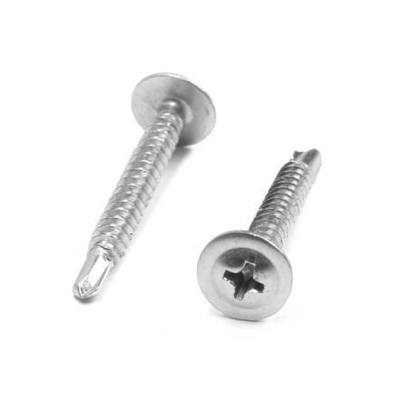 Self -tapping screws of tundra krep, with a press -shaped, drilling, 4.2x32 mm, galvanized, 100 pcs-2