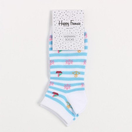 Women's socks, white mix, size 35-38-6