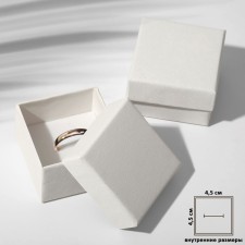 Gift box for a ring/earrings/earrings “minimal”, 5 × 5 cm (the size of the useful part is 4.5 × 4.5 cm), white color