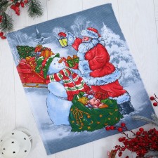 New Year's towel, size 45x60 cm, waffle, 160 g/m, cotton 100%