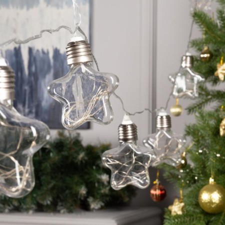 Garland "thread" 3 m with nozzles "Star light bulbs", IP20, transparent thread, 80 LED, glow of multi, 8 modes, 220 V-1