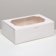 Box for 6 cakes, white, 24 x 16 x 8