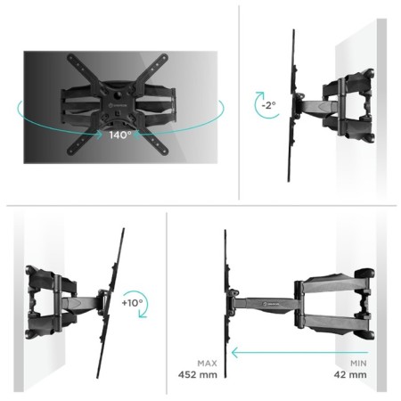 Bracket Onkron M5, for TV, inclined-in-housing, 37 "-70", 42-452 mm from the wall, black-2