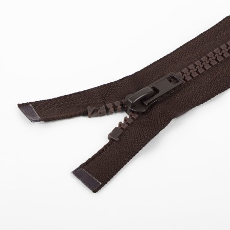 Lightning "Tractor", No. 8, detachable, automatic lock, 80 cm, brown color-1