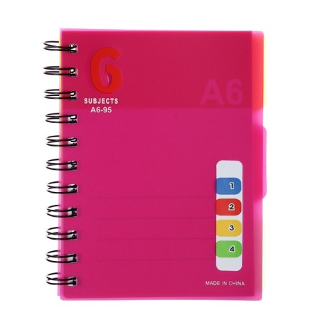 Notepad on the crest A6, 100 sheets, line, plastic cover, with dividers, classic, mix-4