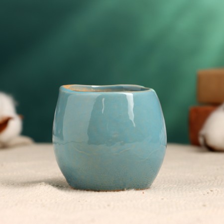 Pot "Owl Ava" 6.5x6.5x6cm, blue-2