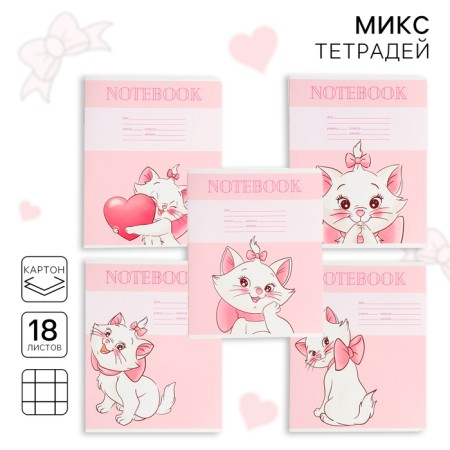 Notebook in a cage 18 sheets, 5 types of mix, cover coated cardboard, cats aristocrats