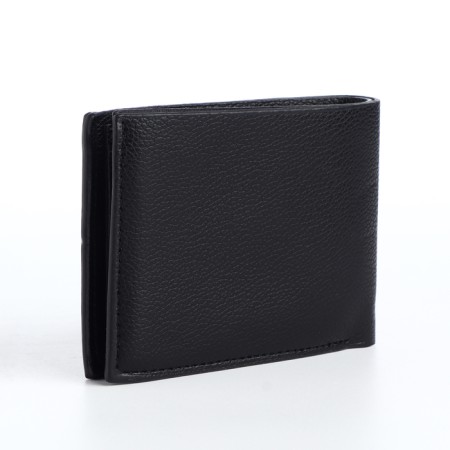 Male purse without fastening, department for cards, coins, black color-2