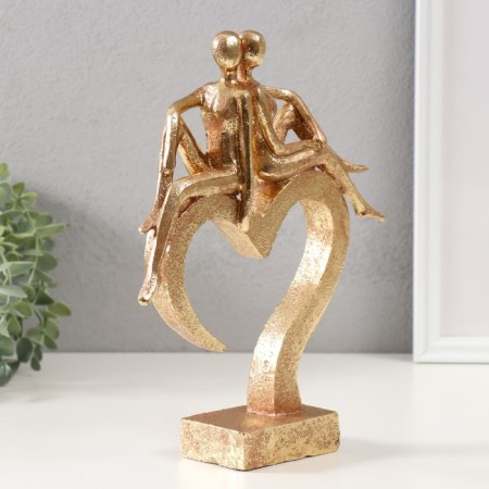 Polystone souvenir "Heart in love" Gold 26x22x6 cm-1