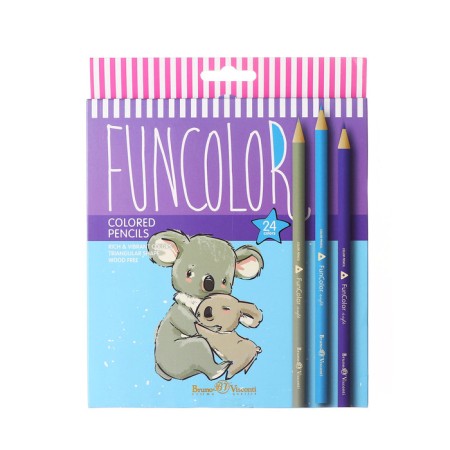 Pencils 24 colors BrunovisConti Funcolor, plastic, mix-4