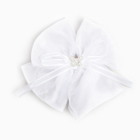 Outlet. Bant for hair on elastic band, white, 13x15 cm, kitty Marie-5