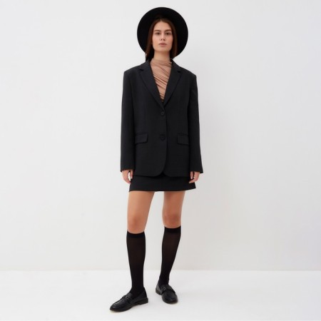 Women's jacket with buttons on the back MIST, R.L-XL, black-5