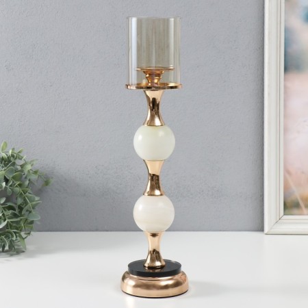 Summary Metal for 1 candle "Marble Ball" gold 39x10x10 cm-1