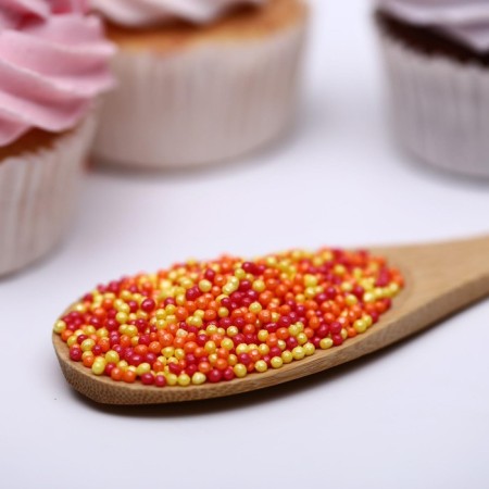 Sprinking confectionery with a soft center "Bead": orange, yellow, red, 50 g-1
