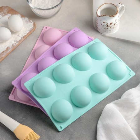Baking uniform "Permeosphere", silicone, 29 × 17 cm, 8 cells (D = 5.8 cm), MIX color-5