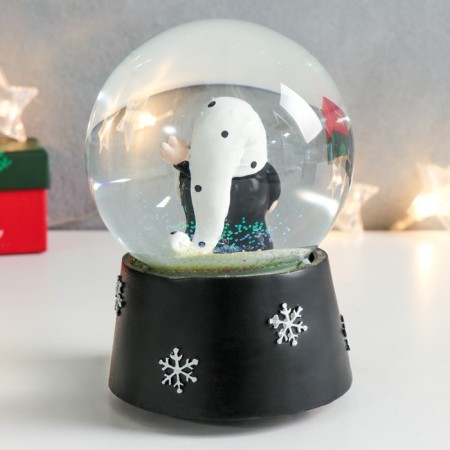 Souvenir Polystone Water Ballion Music "Santa Claus - Super Star" 11.5x11.5x14 cm-2